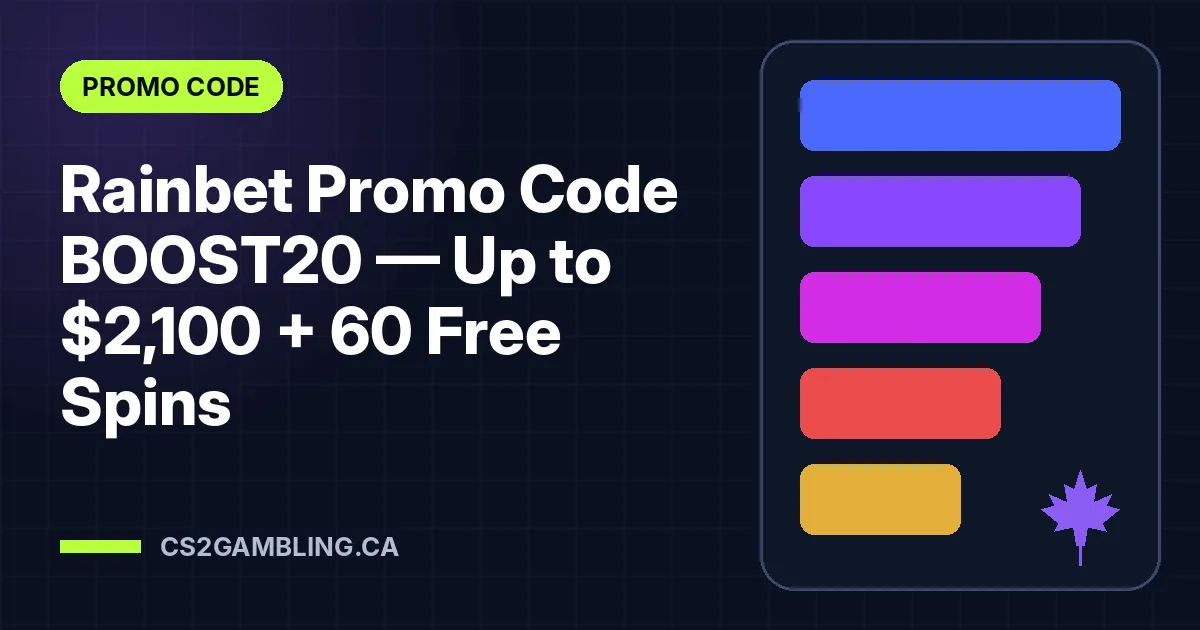 Rainbet Promo Code BOOST20 — Up to $2,100 + 60 Free Spins